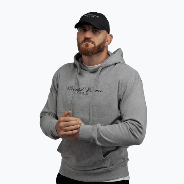Bluza męska MANTO Peaceful Violence Hoody. Szare bluzy sportowe męskie Manto, bez wzorów, z bawełny, klasyczne, bez kołnierzyka, bez ramiączek. Za 269.99 zł.