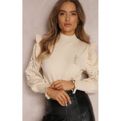 Jasnobeżowy Golf Ythenny. Brązowe golfy damskie Renee, s, bez wzorów, z dzianiny, bez ramiączek. Za 139.99 zł.