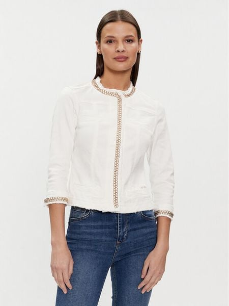 Liu Jo Kurtka jeansowa UXX039 D4128 Biały Regular Fit. Białe kurtki damskie Liu Jo, bez wzorów, z bawełny, bez kaptura. Za 719.99 zł.