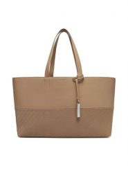 Calvin Klein Torebka Ck Mixmedia Shopper_Mono K60K613166 Beżowy. Brązowe torebki klasyczne damskie CALVIN KLEIN, bez wzorów, ze skóry, bez dodatków. Za 419.99 zł.
