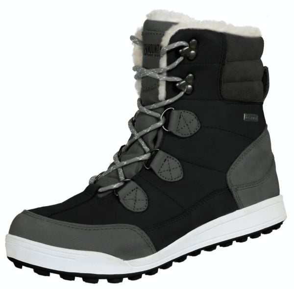 Wodoodporne buty zimowe damskie futro wełna jagnięca. Szare obuwie trekkingowe damskie GUGGEN MOUNTAIN, na jesień. Za 626.21 zł.
