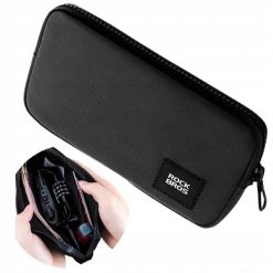 Saszetka rowerowa Rockbros 0,15l na telefon, klucze i portfel. Czarne portfele męskie ROCKBROS, bez wzorów, z materiału. Za 54.99 zł.