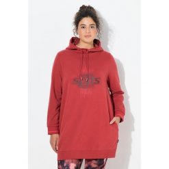 Damskie Długa bluza z kapturem oversize kaptur długi rękaw. Czerwone bluzy z kapturem damskie Ulla Popken, plus size, z bawełny. Za 239.99 zł.