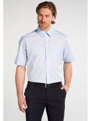 Eterna Koszula - Slim fit - w kolorze błękitnym rozmiar: 52. Niebieskie koszule męskie Eterna, bez wzorów, z bawełny, bez kołnierzyka, bez ramiączek. Za 79.03 zł.