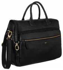 Torba na laptopa Peterson PTN LAP-513-NDM czarna. Czarne torby na laptopa damskie Peterson, bez wzorów, ze skóry. Za 319.99 zł.