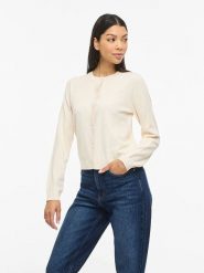 Vila Kardigan "Vimalu" w kolorze kremowym rozmiar: M. Brązowe kardigany damskie Vila, m, bez wzorów, z materiału. Za 83.81 zł.