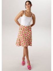 Aniston Spódnica w kolorze oliwkowo-różowo-beżowym rozmiar: 46. Brązowe spódniczki damskie Aniston, bez wzorów, z podwyższonym stanem, midi. Za 104.99 zł.