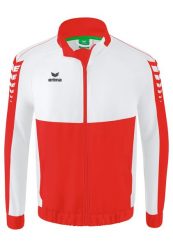 Kurtka do prezentacji dziecięcej Erima Six Wings. Białe kurtki treningowe męskie Erima, bez wzorów, z materiału, na fitness i siłownię. Za 238.50 zł.