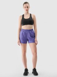 4F Spodenki treningowe szybkoschnące damskie - granatowe XL. Niebieskie spodenki sportowe damskie 4f, l, z dzianiny, do biegania. W wyprzedaży za 49.99 zł.