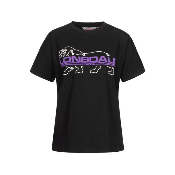 Damska koszulka z nadrukiem Lonsdale Cullaloe. Czarne t-shirty damskie Lonsdale, l, bez wzorów, z bawełny, bez kołnierzyka. Za 166.15 zł.