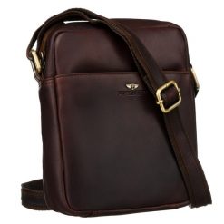 Męska torba Peterson PTN 720-OPU c. brązowa. Brązowe torby męskie na ramię Peterson, bez wzorów, ze skóry, na ramię. Za 177.99 zł.