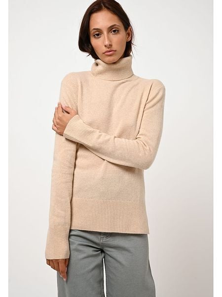 AUTHENTIC CASHMERE Kaszmirowy golf "Fornet" w kolorze beżowym rozmiar: XXL. Brązowe golfy damskie AUTHENTIC CASHMERE, xxl, bez wzorów, z kaszmiru, bez ramiączek. Za 369.99 zł.