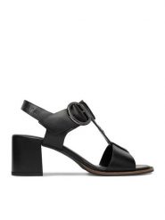 Beverly Hills Polo Club Sandały EO-WB-ISOLDE-09 Czarny. Czarne sandały damskie Beverly Hills Polo Club, bez wzorów, ze skóry, bez obcasa, na słupku. Za 369.99 zł.