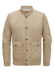 Milestone Skórzana kurtka "Huntsville" w kolorze beżowym rozmiar: 54. Brązowe kurtki męskie Milestone, bez wzorów, ze skóry, bez kaptura. Za 491.99 zł.