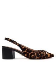 Guess Czółenka FLTCLD LEP05 Brązowy. Brązowe czółenka damskie Guess, z aplikacjami, ze skóry, bez obcasa. Za 469.99 zł.