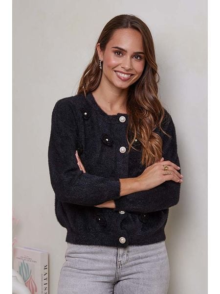 Soft Cashmere Kardigan w kolorze czarnym rozmiar: 38/40. Czarne kardigany damskie Soft Cashmere, bez wzorów. Za 135.49 zł.
