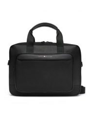 Tommy Hilfiger Torba na laptopa Th Foundation Computer Bag AM0AM13626 Czarny. Czarne torby na laptopa damskie Tommy Hilfiger, bez wzorów, ze skóry. Za 419.99 zł.