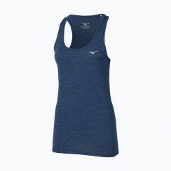 Koszulka do biegania damska Mizuno Impulse Core Tank. Niebieskie t-shirty damskie Mizuno, l, bez wzorów, z materiału, bez kołnierzyka. Za 119.99 zł.