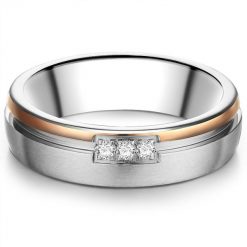 Trilani Pierścionek z Stal nierdzewna w Srebro/różowe złoto Pierścionki 1 ct Damski. Czerwone pierścionki damskie Trilani, z cyrkonią, srebrne. Za 239.99 zł.