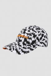 KARL LAGERFELD Czarno-biała czapka z daszkiem K/zebra. Białe czapki z daszkiem damskie Karl Lagerfeld, bez wzorów. W wyprzedaży za 229.99 zł.