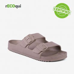 Klapki damskie Coqui Kong. Brązowe klapki damskie Coqui, bez wzorów, z materiału, bez obcasa. Za 125.99 zł.