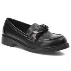 Czarne Półbuty S. Barski Eleganckie Buty. Czarne półbuty damskie S.BARSKI, z aplikacjami, ze skóry ekologicznej, eleganckie, bez obcasa. Za 159.00 zł.