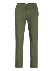 Jack & Jones Spodnie chino "Bolton" w kolorze oliwkowym rozmiar: W36/L32. Zielone spodnie materiałowe męskie Jack & Jones, bez wzorów. Za 96.83 zł.