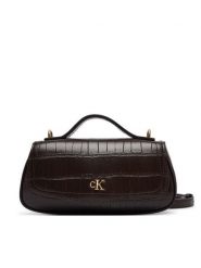 Calvin Klein Torebka Ck Croc Top Handle Bag LV04F3903G Brązowy ciemny. Brązowe torebki klasyczne damskie CALVIN KLEIN, bez wzorów, ze skóry, bez dodatków. Za 449.99 zł.