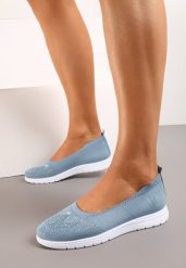 Niebieskie Płaskie Tenisówki Zdobione Cyrkoniami Lomadia. Niebieskie trampki i tenisówki damskie Renee, z aplikacjami. Za 39.99 zł.