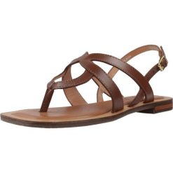 Sandały GEOX D55YFC Brązowy. Brązowe sandały damskie Geox, bez wzorów, ze skóry, bez obcasa. Za 330.99 zł.