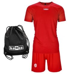 Wyprawka szkolna - Koszulka, spodenki, worek. Czerwone bluzki damskie KEEZA, bez wzorów, sportowe, bez kołnierzyka, bez ramiączek. Za 55.00 zł.