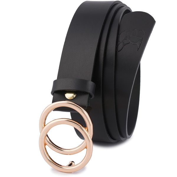 Pasek skórzany BELTIMORE czarny B02 r.100-115 cm. Czarne paski damskie bez wzorów. Za 49.90 zł.