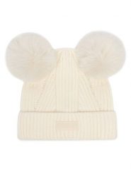 Guess Czapka J6BZ42 Z1507 Kremowy. Białe czapki dziecięce Guess, z aplikacjami, z wiskozy. Za 134.99 zł.
