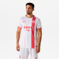 Koszulka piłkarska Kipsta AS Nancy Lorraine 26/27 domowa. Czerwone t-shirty sportowe męskie KIPSTA, m, z materiału, bez ramiączek, do piłki nożnej. Za 319.99 zł.
