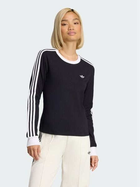Adidas Bluzka 3 Stripes KD7964 Czarny Slim Fit. Czarne bluzki damskie Adidas, s, bez wzorów, z bawełny, bez ramiączek. Za 178.99 zł.