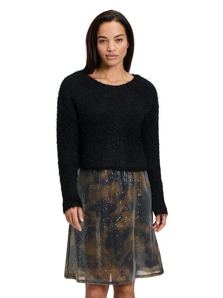 CARTOON Sukienka w kolorze czarno-brązowym rozmiar: 36. Brązowe sukienki damskie Cartoon, na co dzień, bez wzorów, bez kołnierzyka, bez ramiączek, midi, proste. Za 143.90 zł.