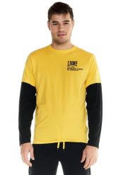 Męska koszulka Leone z długim rękawem Active. Żółte koszulki męskie z długim rękawem LEONE 1947 APPAREL, l, z bawełny. Za 84.16 zł.