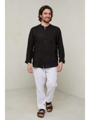 Lin Passion Koszula w kolorze czarnym rozmiar: XL/XXL. Czarne koszule męskie Lin Passion, xl, bez wzorów, z bawełny, bez kołnierzyka, bez ramiączek. Za 189.45 zł.