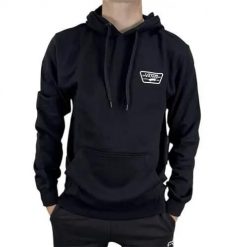 Bluza sportowa męska Vans Full Patch. Czarne bluzy sportowe męskie Vans, bez wzorów, z bawełny, sportowe, bez kołnierzyka, bez ramiączek. Za 449.99 zł.