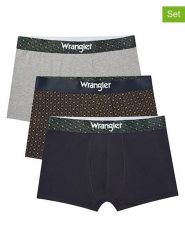 Wrangler Bokserki (3 pary) "Winchell" w kolorze granatowo-szaro-żółtym rozmiar: M. Niebieskie bokserki męskie Wrangler, bez wzorów. Za 113.10 zł.