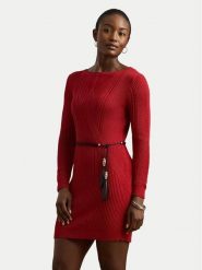 LAUREN RALPH LAUREN Sukienka dzianinowa 200971346001 Czerwony Slim Fit. Czerwone sukienki damskie Lauren Ralph Lauren, xs, bez wzorów, z bawełny, bez kołnierzyka, bez ramiączek. Za 1,259.00 zł.