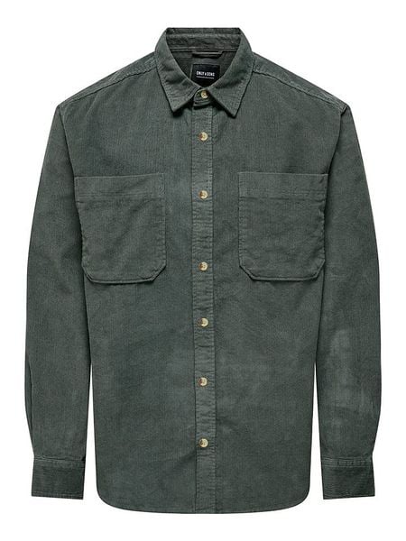 ONLY & SONS Koszula "Salp" - Relaxed fit - w kolorze antracytowym rozmiar: XXL. Czarne koszule męskie Only & Sons, xxl, bez wzorów, z bawełny, bez kołnierzyka, bez ramiączek. Za 179.95 zł.