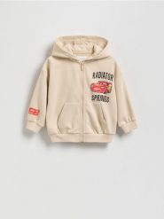 Bluza Auta - beżowy. Brązowe bluzy i bluzki niemowlęce Reserved, bez wzorów, z bawełny, bez ramiączek, bez kaptura. Za 69.99 zł.