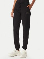 EA7 Emporio Armani Spodnie dresowe 7W001368 AF12473 MC004 Czarny Regular Fit. Czarne spodnie dresowe damskie EA7 Emporio Armani, l, bez wzorów, z bawełny. Za 340.99 zł.
