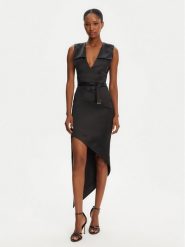 Babylon Sukienka koktajlowa E00741 Czarny Slim Fit. Czarne sukienki damskie Babylon, bez wzorów, z syntetyku, wizytowe, bez kołnierzyka, bez ramiączek. Za 649.99 zł.