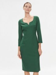 Boss Sukienka koktajlowa Dihera1 50502930 Zielony Slim Fit. Zielone sukienki damskie Boss, bez wzorów, z wiskozy, wizytowe, bez kołnierzyka, bez ramiączek. Za 1,319.00 zł.