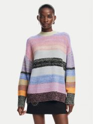Desigual Sweter Moncton 24WWJF28 Kolorowy Regular Fit. Swetry klasyczne damskie Desigual, l, z syntetyku, bez kołnierzyka. Za 299.99 zł.