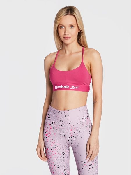 Reebok Biustonosz top Workout Ready Basic HI6889 Różowy. Czerwone biustonosze sportowe damskie Reebok, xs, bez wzorów, z syntetyku, bez ramiączek. Za 59.99 zł.