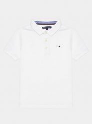 Tommy Hilfiger Polo KB0KB03975 Biały Regular Fit. Białe t-shirty chłopięce Tommy Hilfiger, bez wzorów, z bawełny, bez ramiączek. Za 159.99 zł.