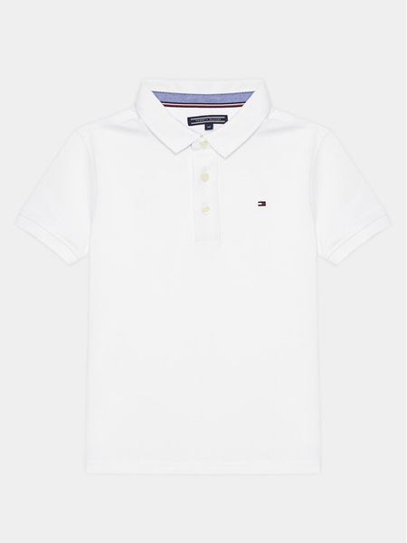 Tommy Hilfiger Polo KB0KB03975 Biały Regular Fit. Białe t-shirty chłopięce Tommy Hilfiger, bez wzorów, z bawełny, bez ramiączek. Za 159.99 zł.
